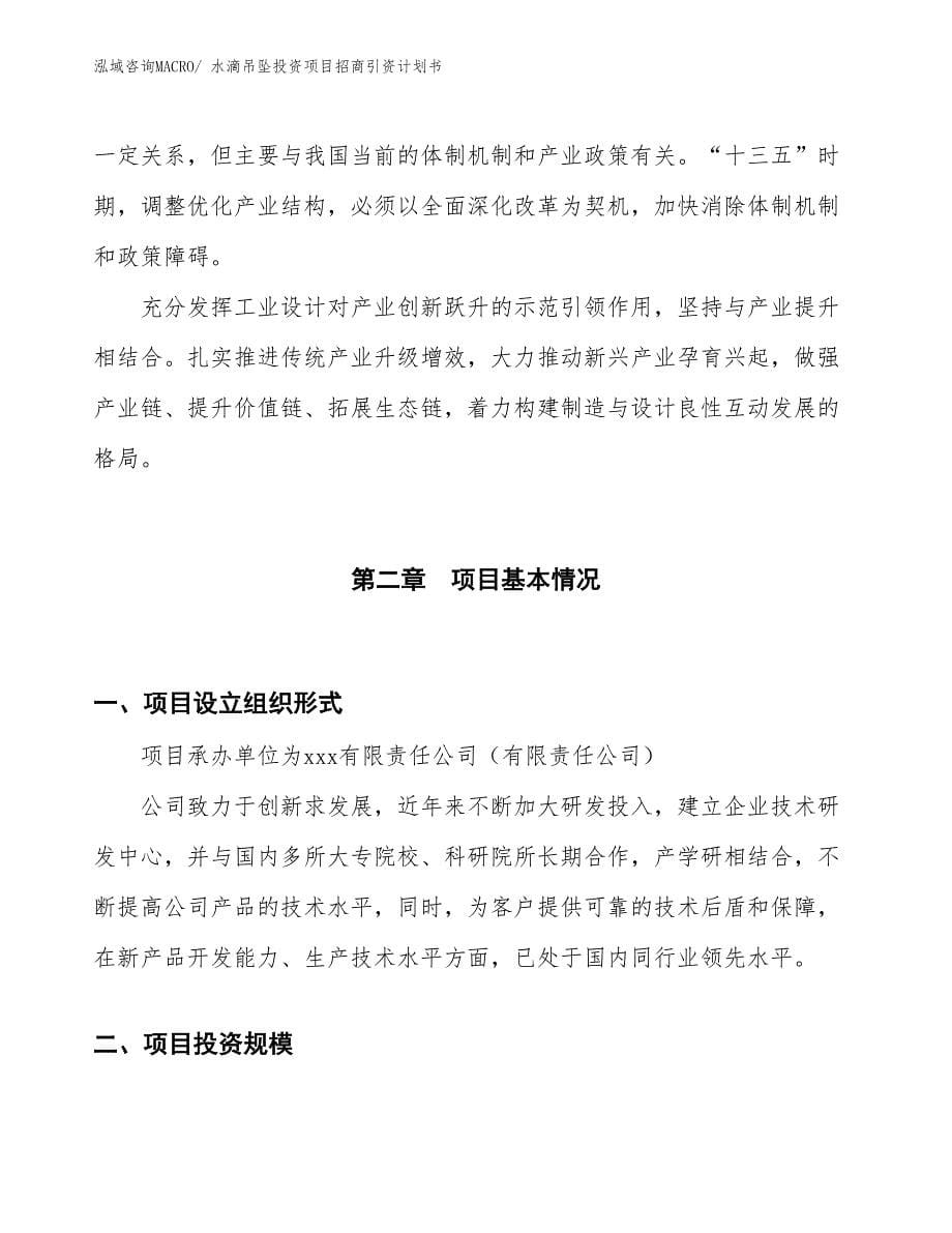 水滴吊坠投资项目招商引资计划书_第5页