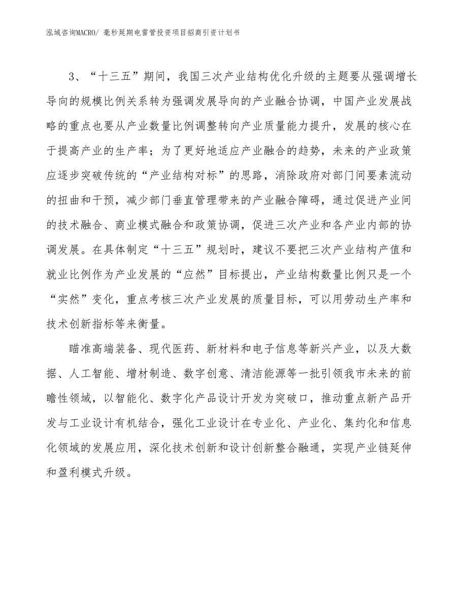 毫秒延期电雷管投资项目招商引资计划书_第5页