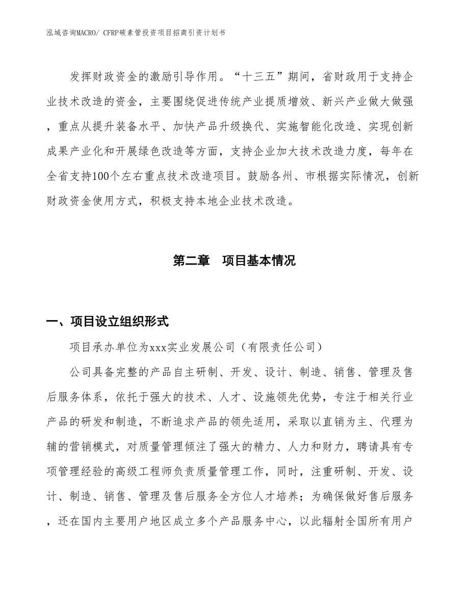 CFRP碳素管投资项目招商引资计划书_第5页