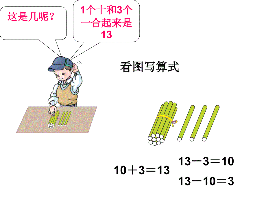 2012人教版--小学数学--一年级上《10加几和相应的减法-十几加几和相应的减法》课件_第3页