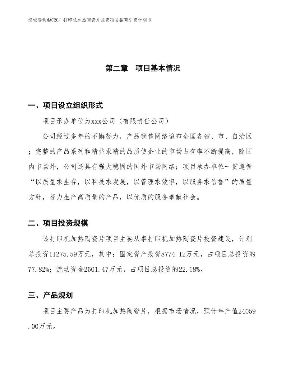 打印机加热陶瓷片投资项目招商引资计划书_第5页