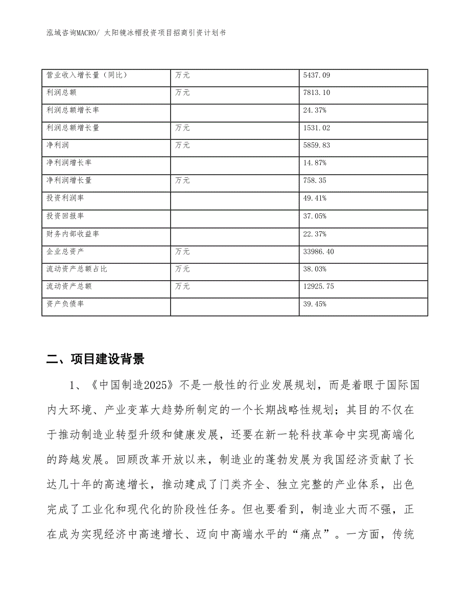 太阳镜冰帽投资项目招商引资计划书_第3页