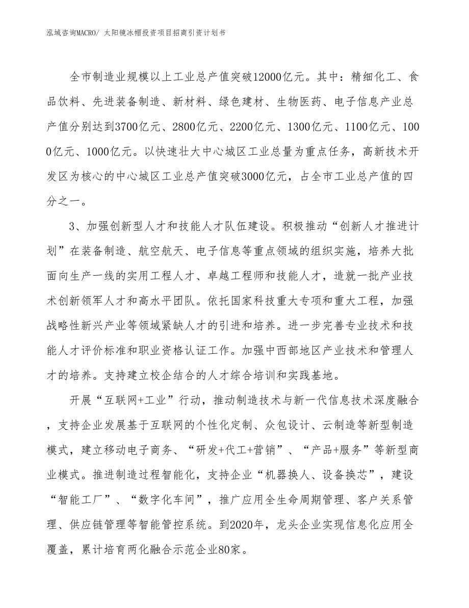 太阳镜冰帽投资项目招商引资计划书_第5页