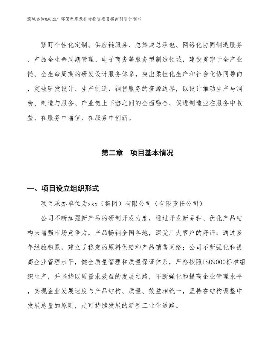 环保型尼龙扎带投资项目招商引资计划书_第5页