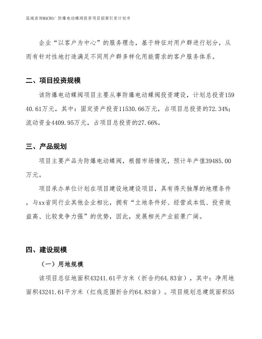 防爆电动蝶阀投资项目招商引资计划书_第5页