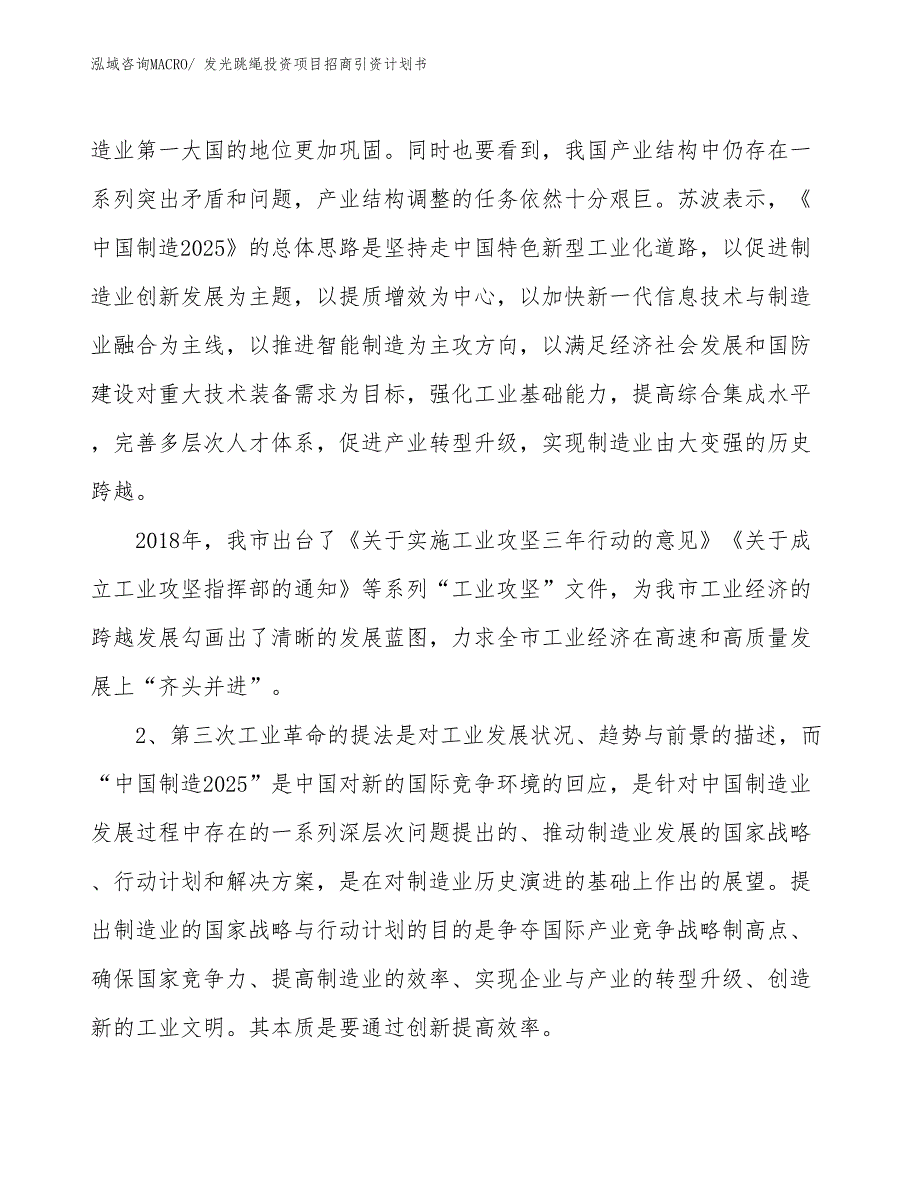 发光跳绳投资项目招商引资计划书_第3页