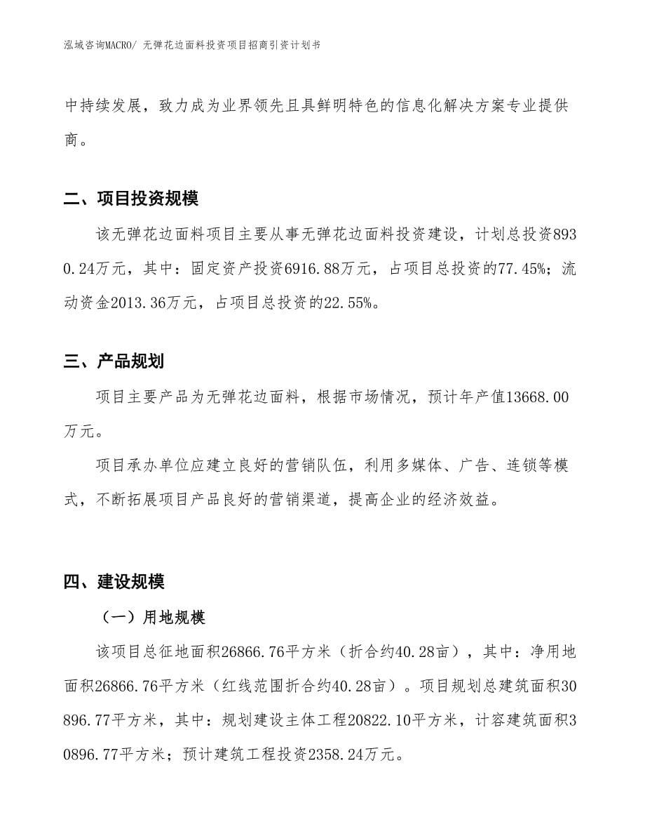 无弹花边面料投资项目招商引资计划书_第5页