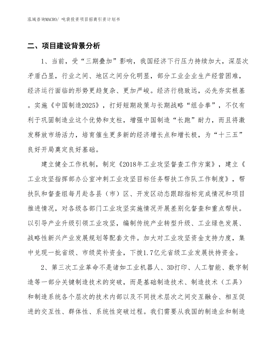 吨袋投资项目招商引资计划书_第3页