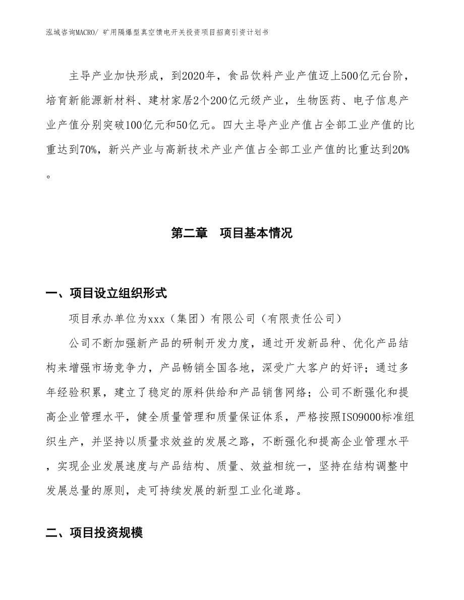 矿用隔爆型真空馈电开关投资项目招商引资计划书_第5页