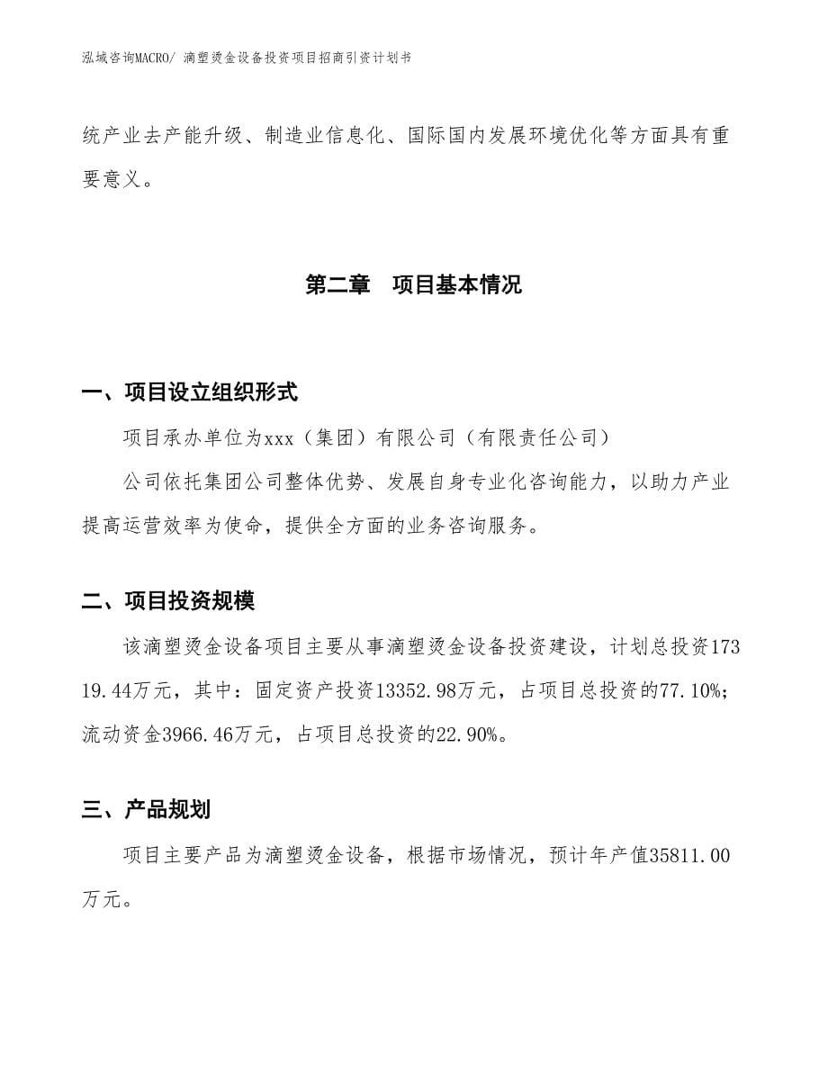 滴塑烫金设备投资项目招商引资计划书_第5页