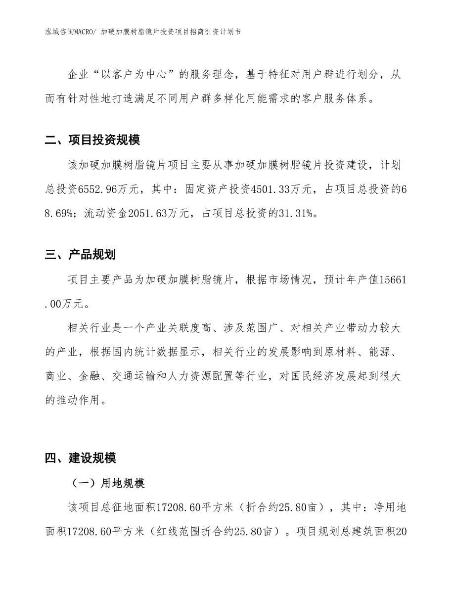 加硬加膜树脂镜片投资项目招商引资计划书_第5页