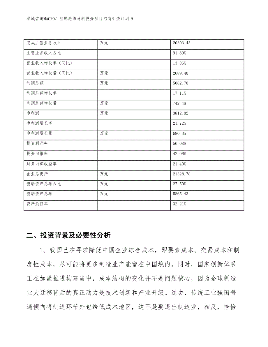 阻燃绝缘材料投资项目招商引资计划书_第2页