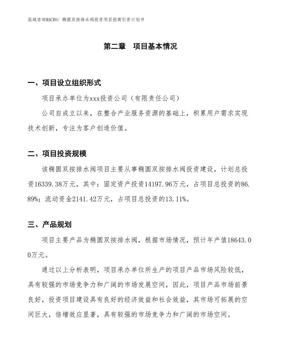 椭圆双按排水阀投资项目招商引资计划书_第5页