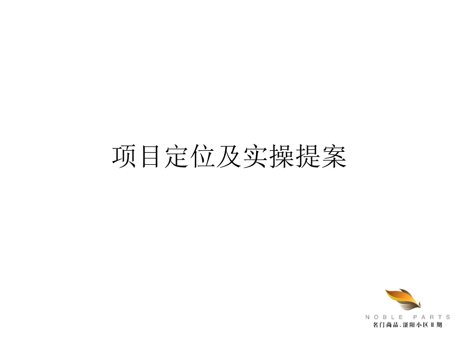 2010年10月衡水市名门尚品·滏阳小区ⅱ期项目定位及实操提案_第1页