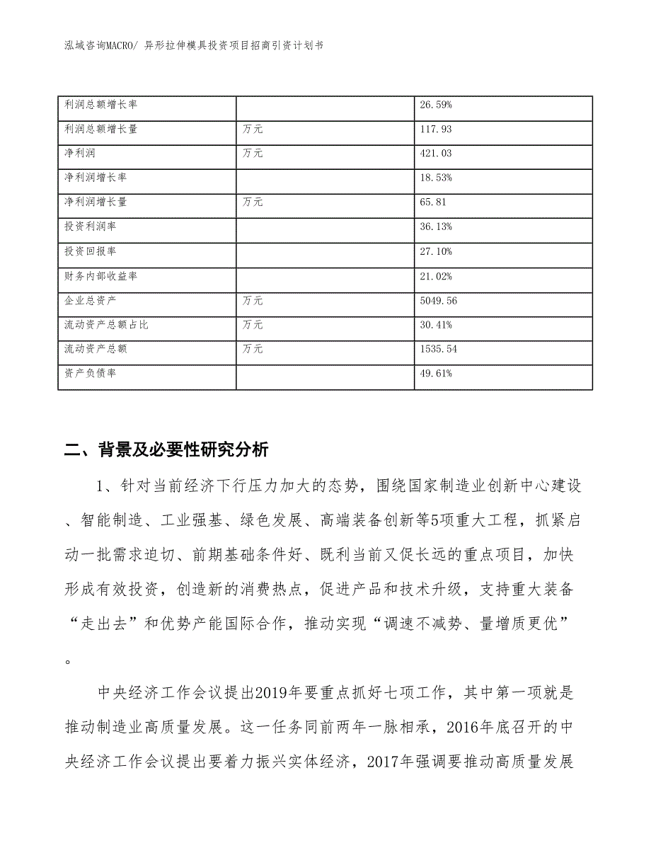 异形拉伸模具投资项目招商引资计划书_第3页