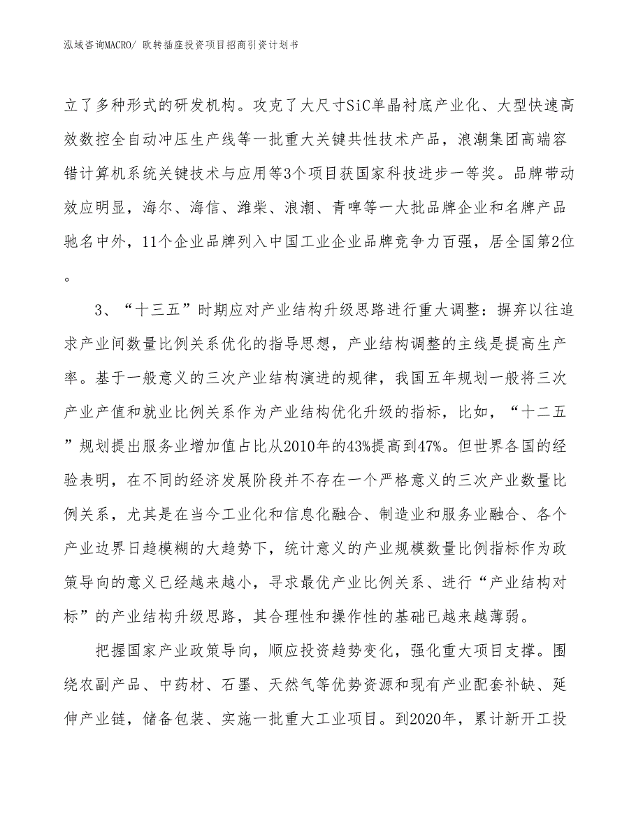 欧转插座投资项目招商引资计划书_第4页