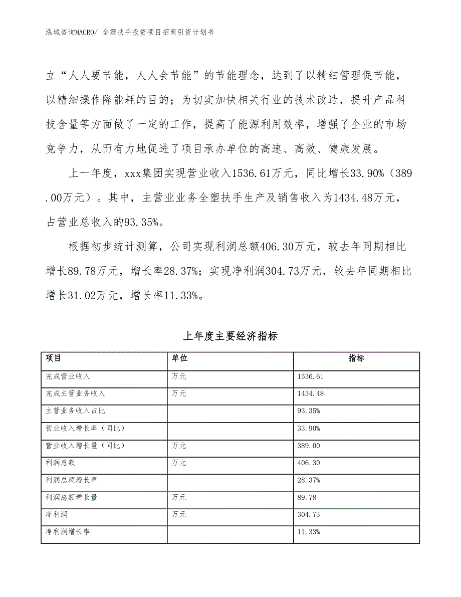 全塑扶手投资项目招商引资计划书_第2页