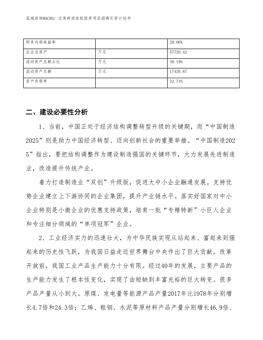 边角料回收机投资项目招商引资计划书_第3页