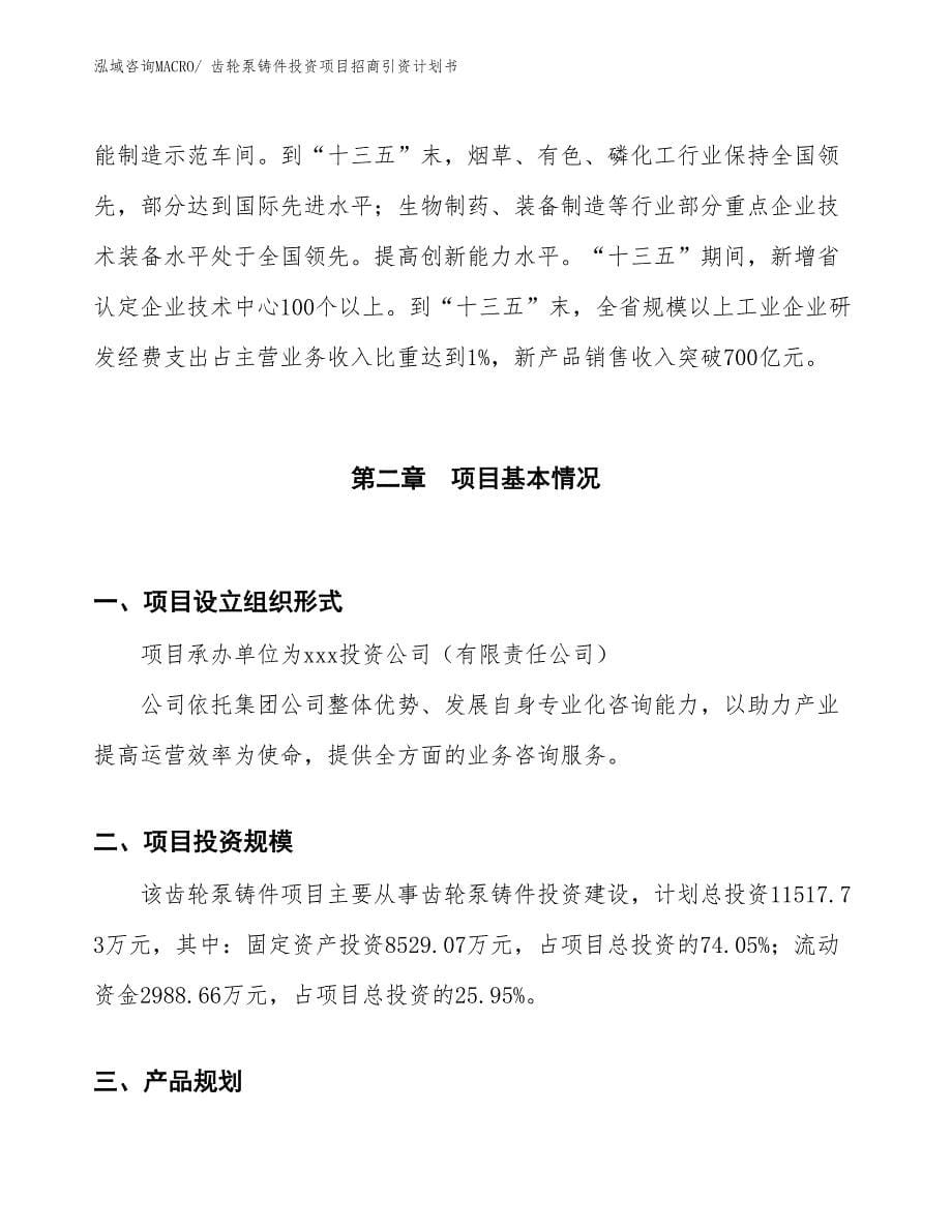 齿轮泵铸件投资项目招商引资计划书_第5页