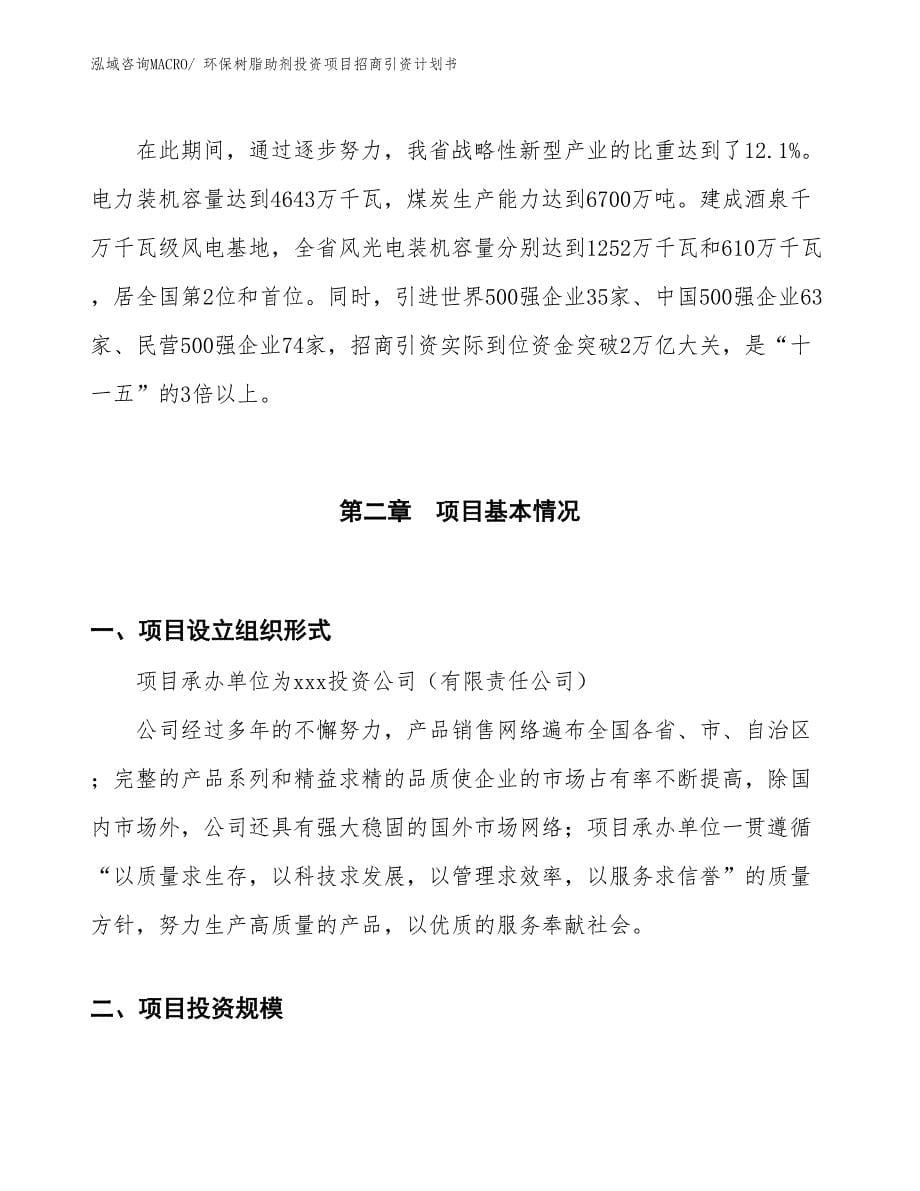 环保树脂助剂投资项目招商引资计划书_第5页