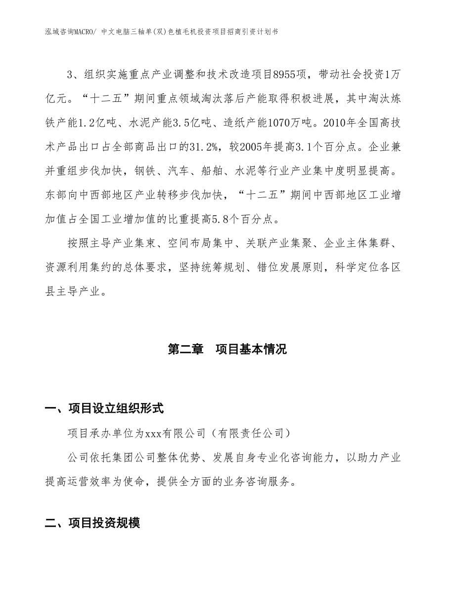 中文电脑三轴单(双)色植毛机投资项目招商引资计划书_第5页