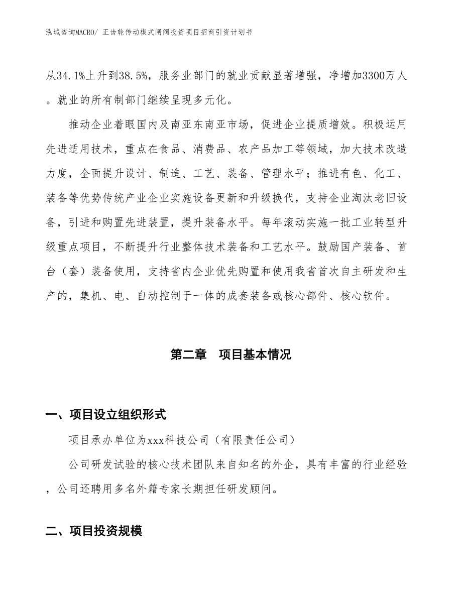 正齿轮传动楔式闸阀投资项目招商引资计划书_第5页