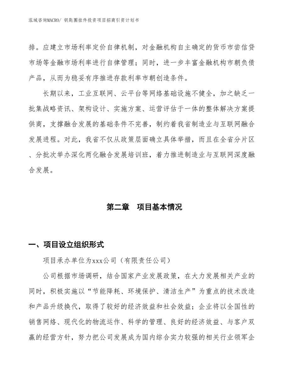 钥匙圈挂件投资项目招商引资计划书_第5页