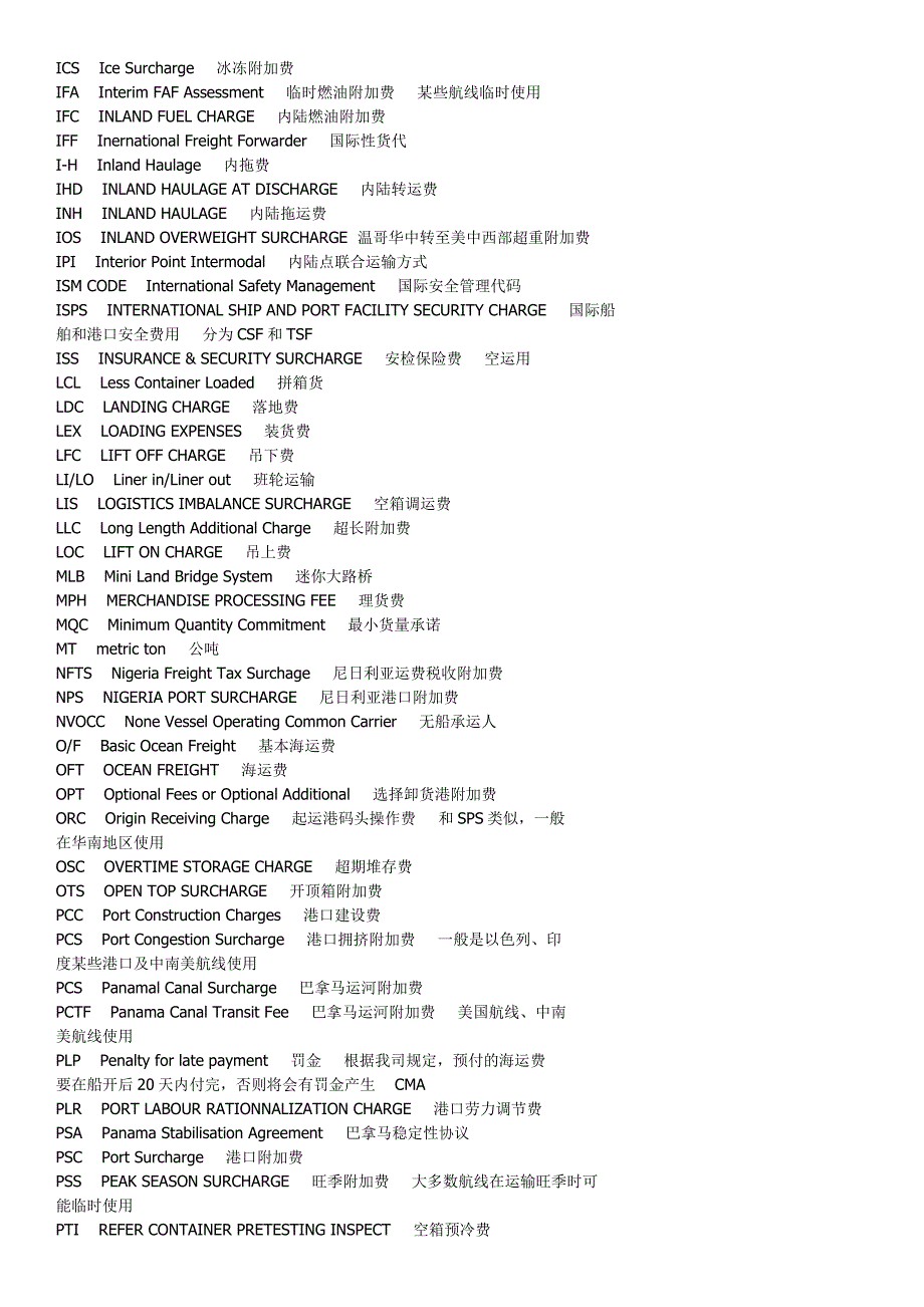 海运港口费用缩写_第3页