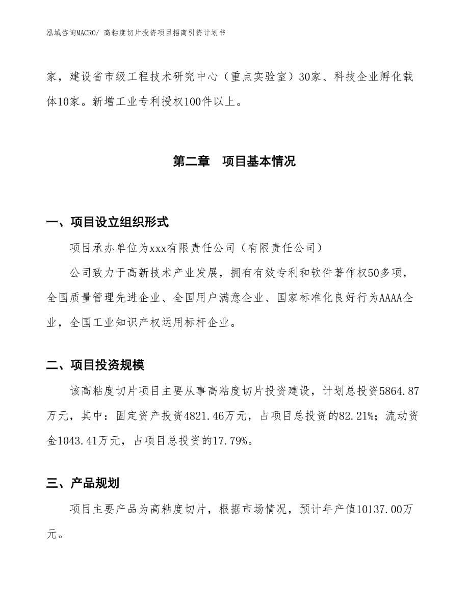 高粘度切片投资项目招商引资计划书_第5页