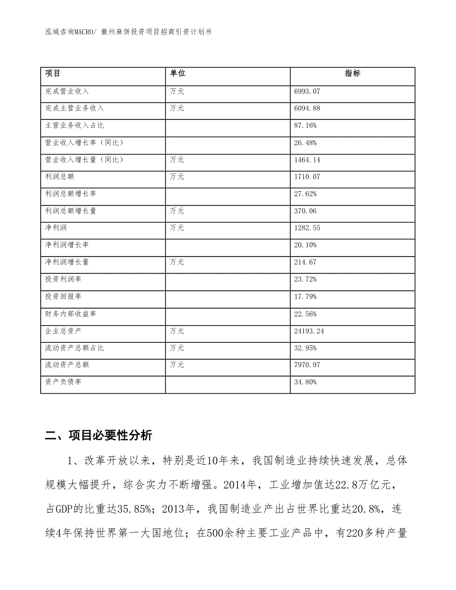 徽州麻饼投资项目招商引资计划书_第2页