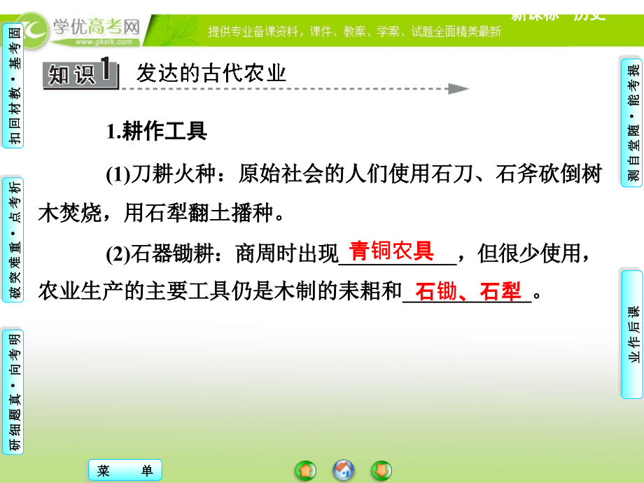 2014年高考历史一轮复习第七单元第13讲发达的古代农业和手工业新人教版_第3页