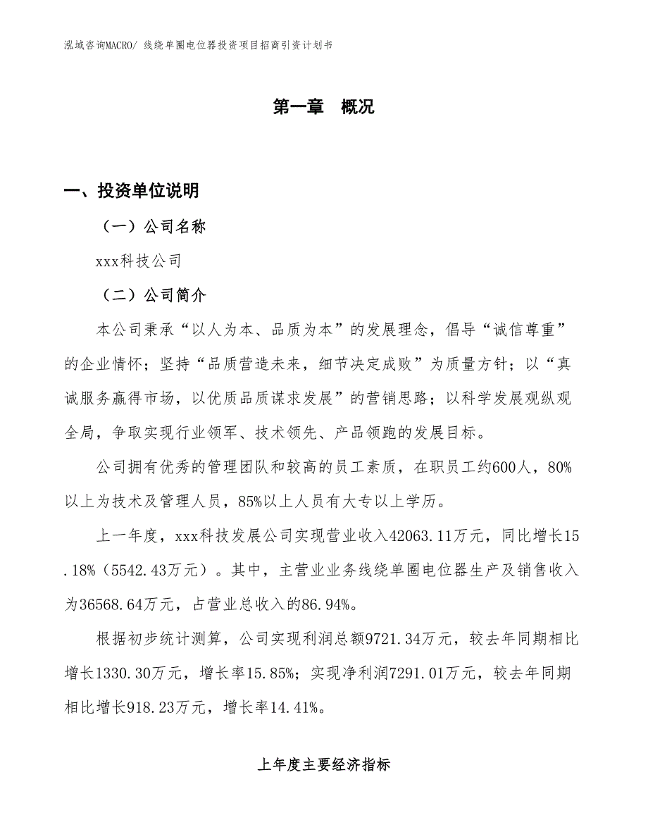 线绕单圈电位器投资项目招商引资计划书_第1页