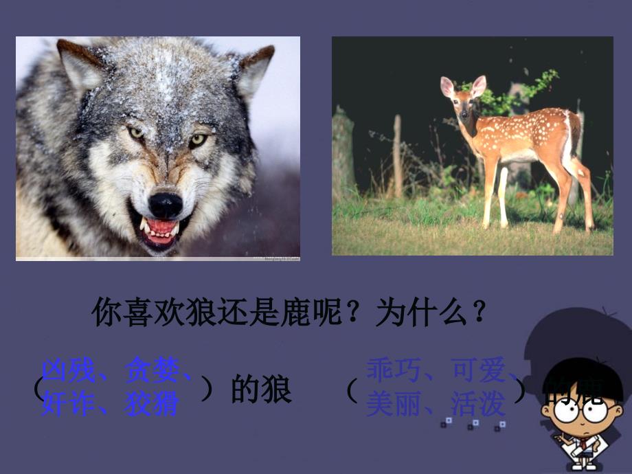 2015秋三年级语文上册《狼和鹿》课件1 冀教版_第2页