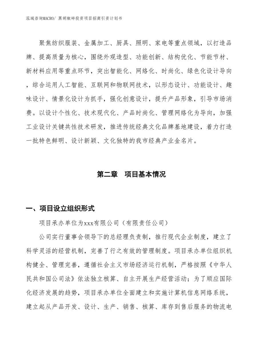 黑胡椒碎投资项目招商引资计划书_第5页