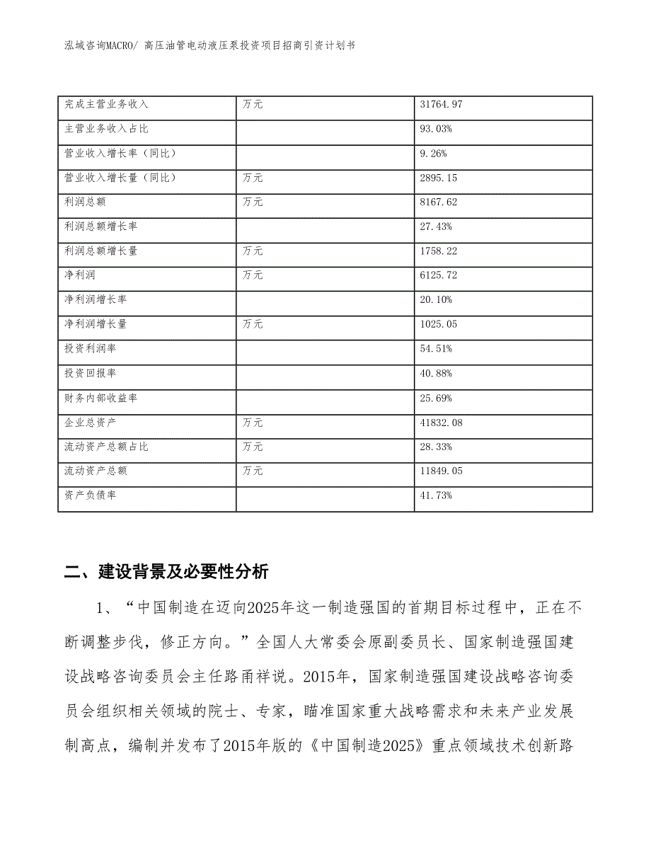 高压油管电动液压泵投资项目招商引资计划书_第2页