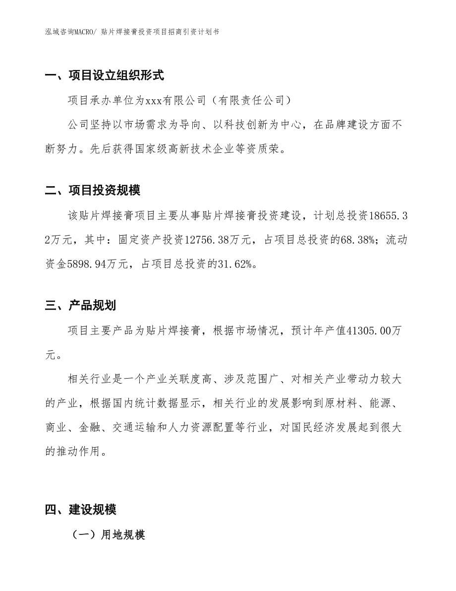 贴片焊接膏投资项目招商引资计划书_第5页