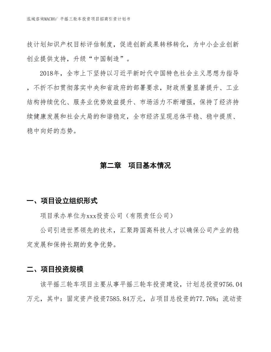 平摇三轮车投资项目招商引资计划书_第4页