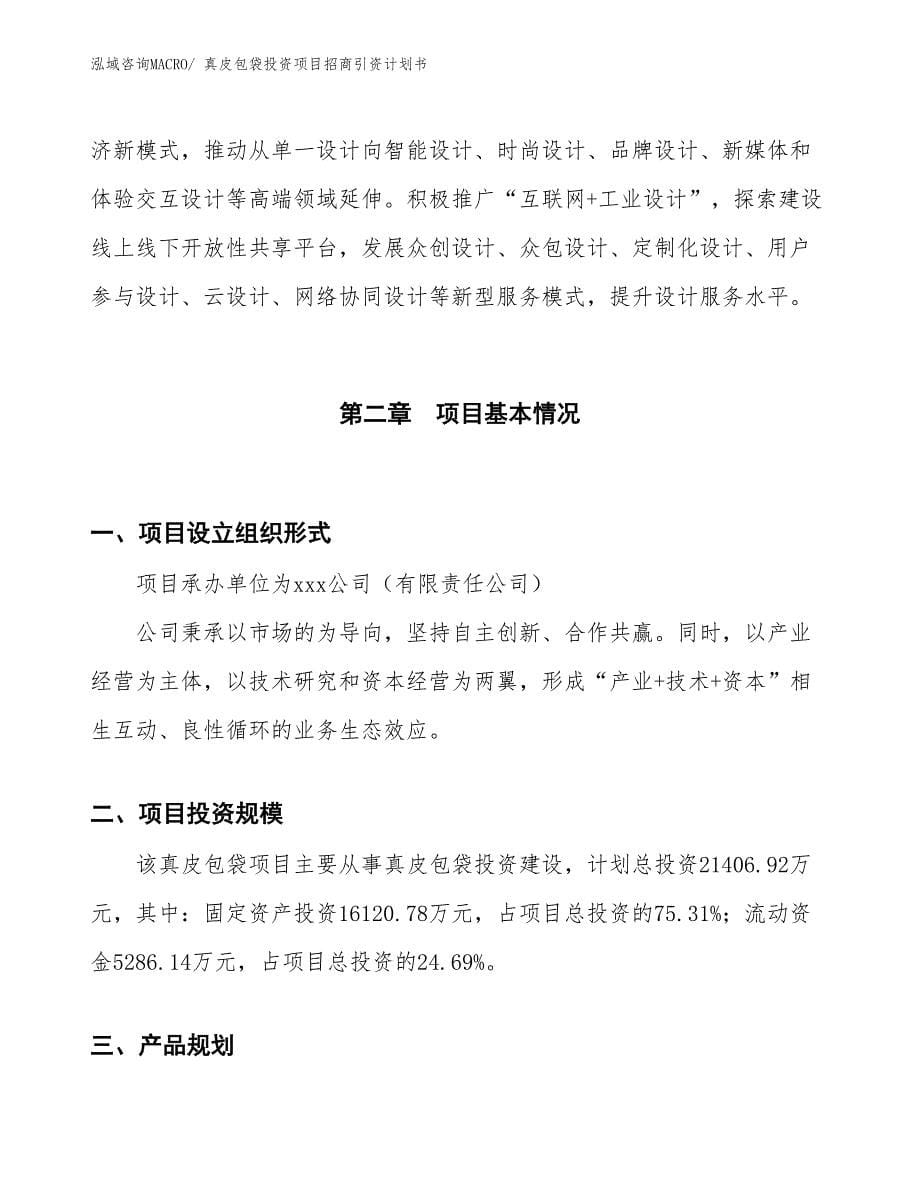 真皮包袋投资项目招商引资计划书_第5页