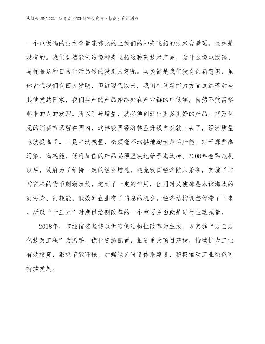 酞青蓝BGNCF颜料投资项目招商引资计划书_第5页