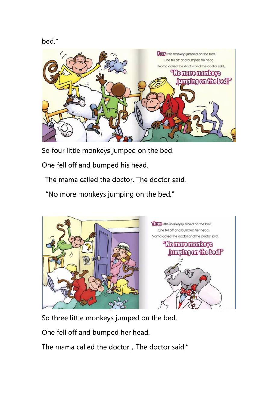 five little monkeys 文本 配图片_第2页