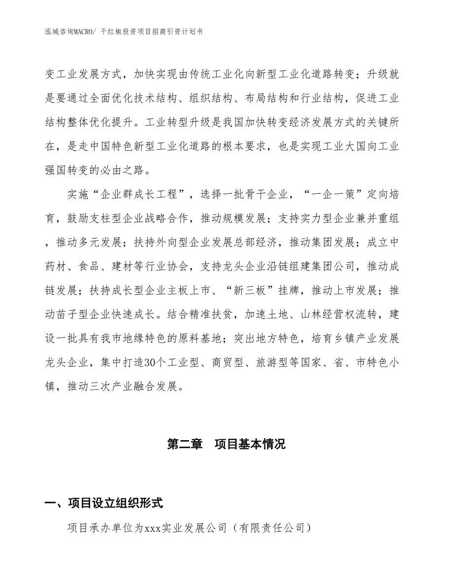 干红椒投资项目招商引资计划书_第5页