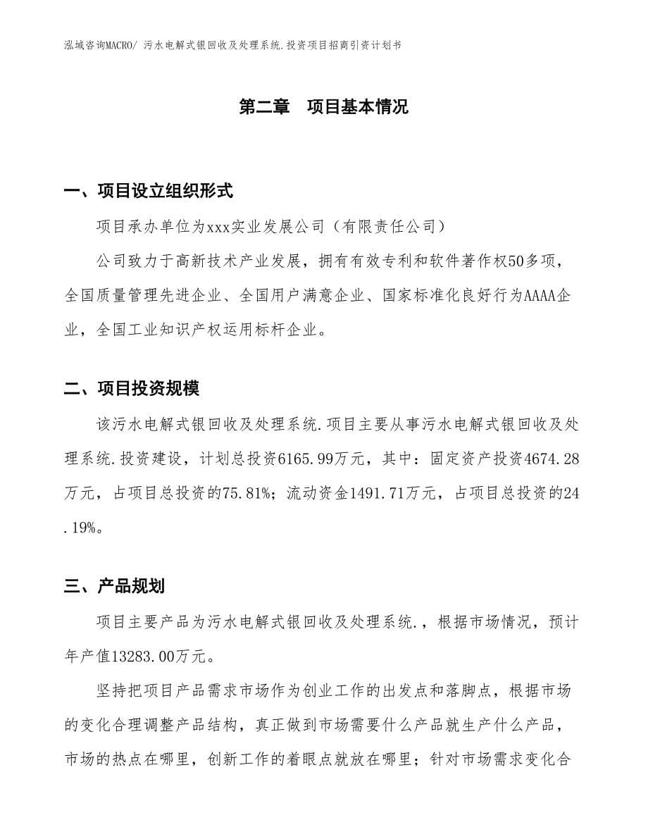 污水电解式银回收及处理系统.投资项目招商引资计划书_第5页