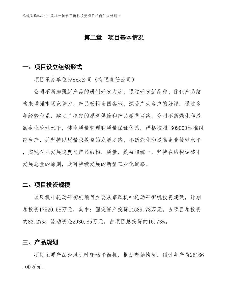 风机叶轮动平衡机投资项目招商引资计划书_第5页