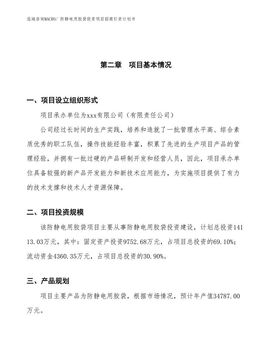 防静电用胶袋投资项目招商引资计划书_第5页