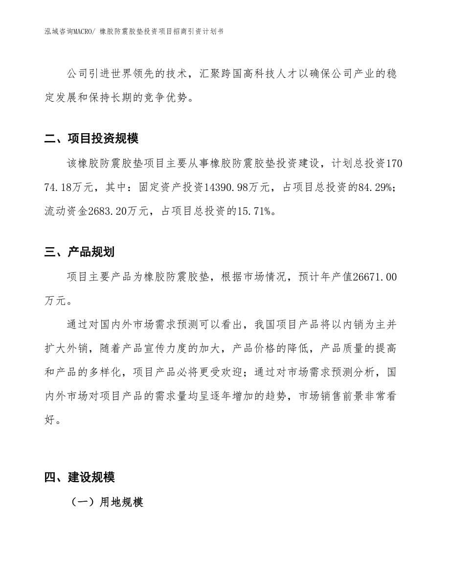 橡胶防震胶垫投资项目招商引资计划书_第5页