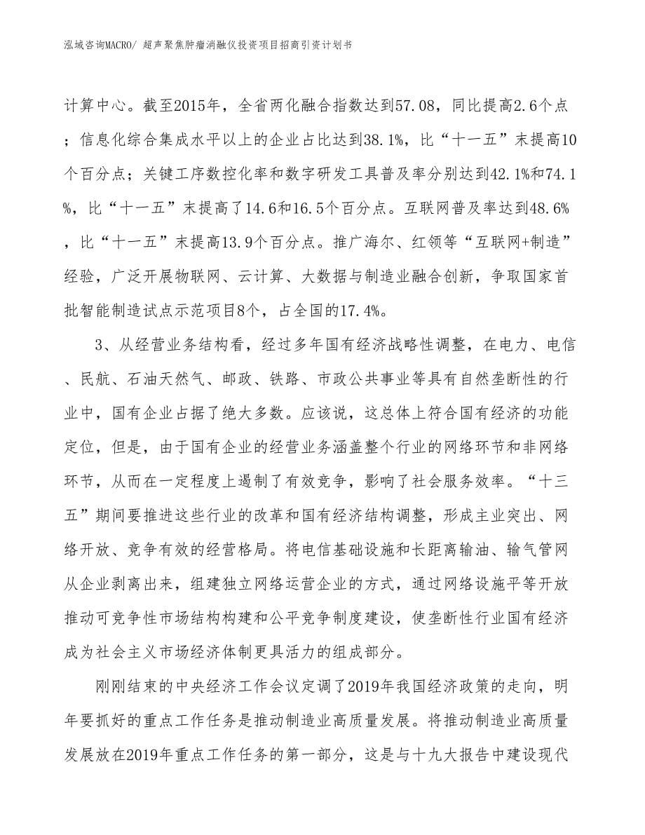 超声聚焦肿瘤消融仪投资项目招商引资计划书_第5页