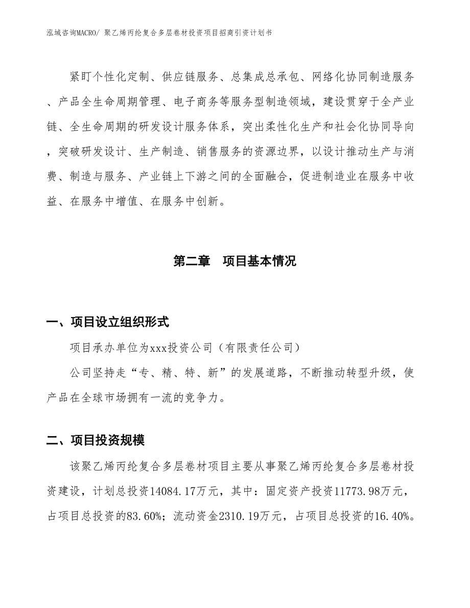 聚乙烯丙纶复合多层卷材投资项目招商引资计划书_第5页