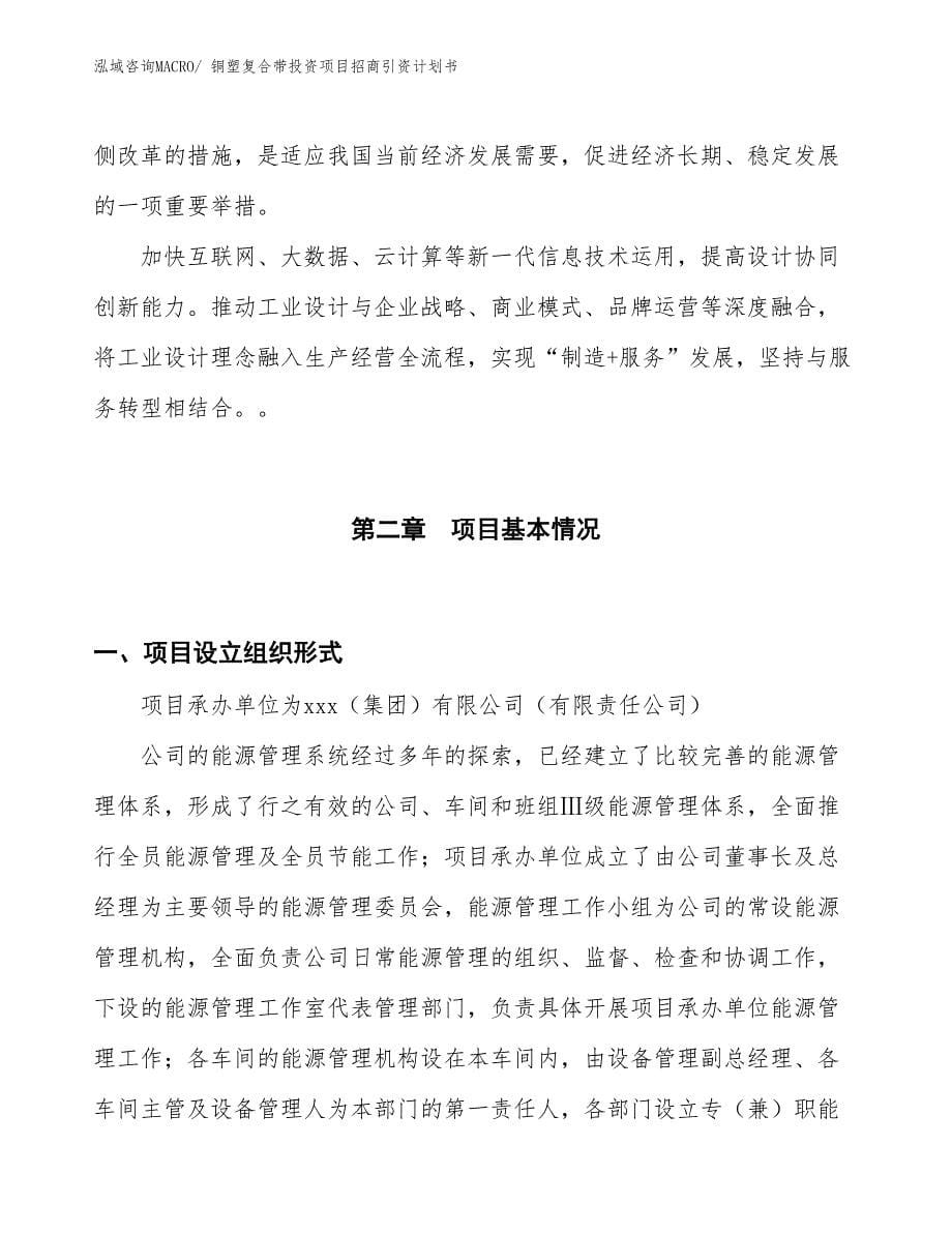 铜塑复合带投资项目招商引资计划书_第5页