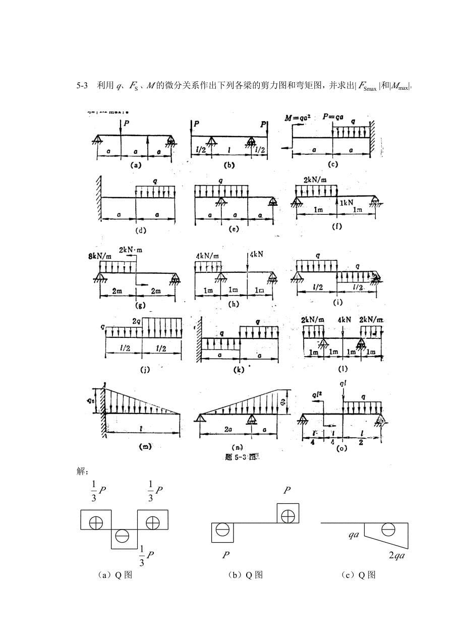 材料力学第2版 课后习题答案 第5章 弯曲内力_第5页