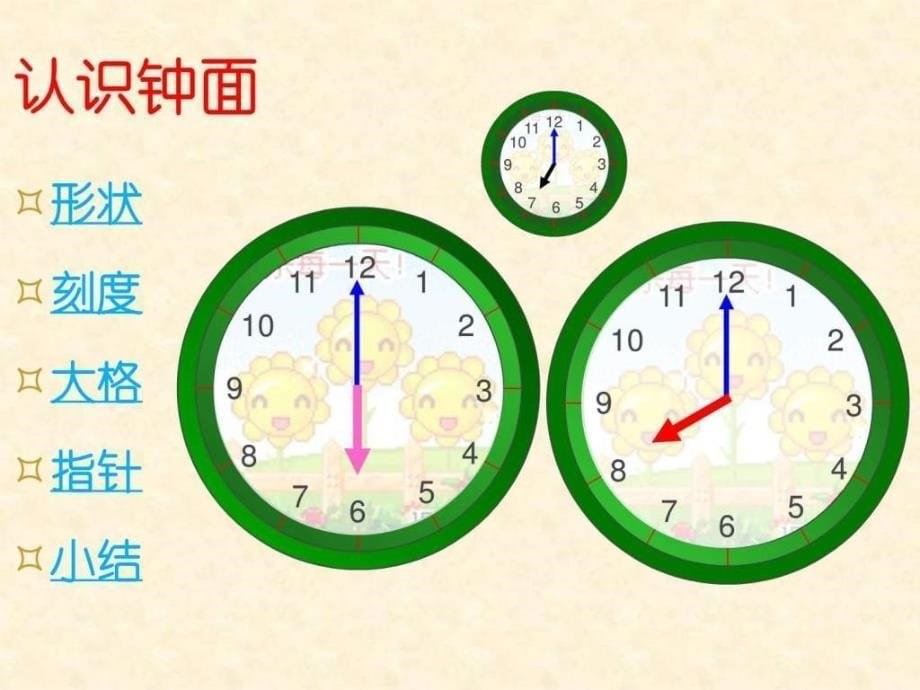 2015年最新人教版小学一年级上册第七单元《认识钟表》_....ppt_第5页